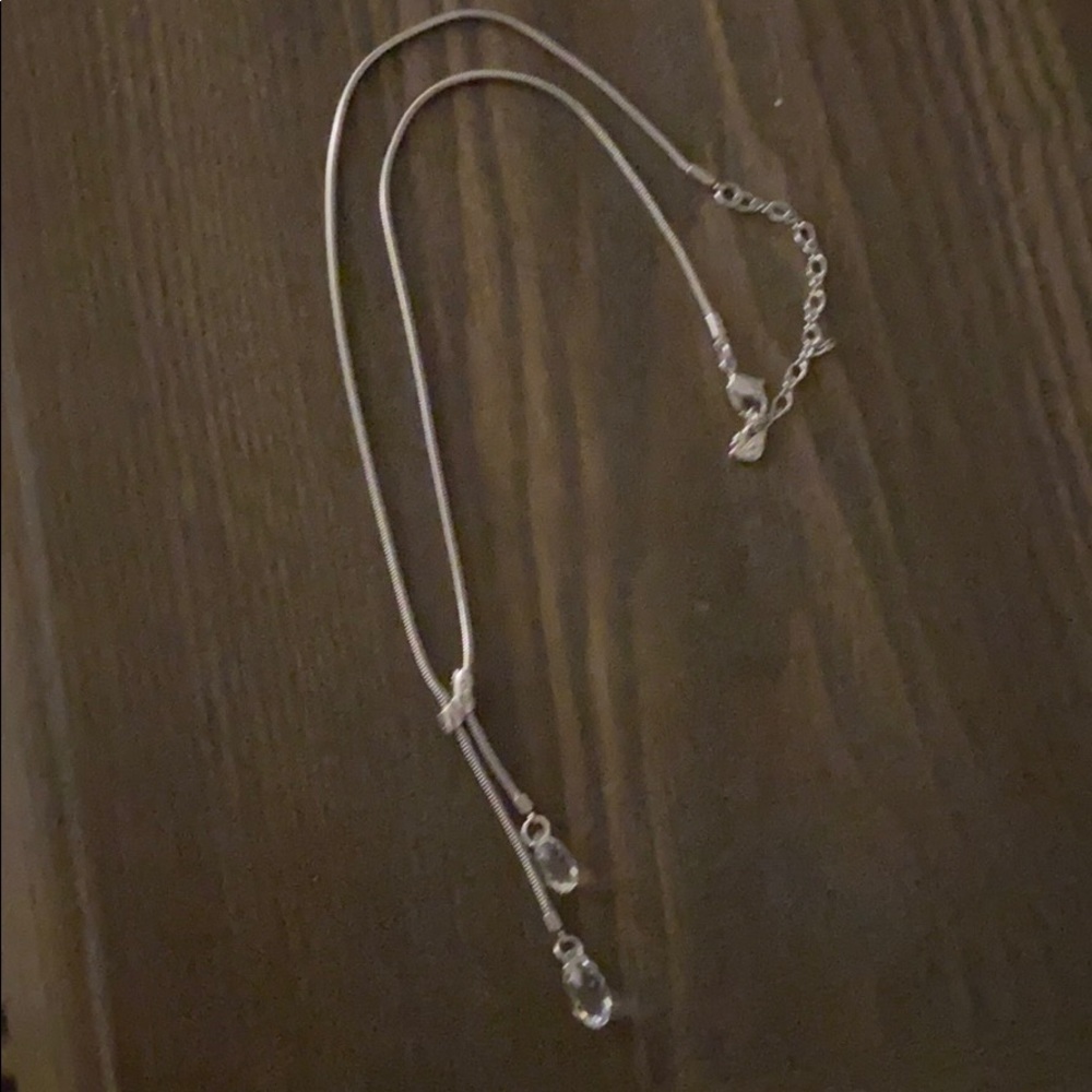 Swavorski double teardrop necklace